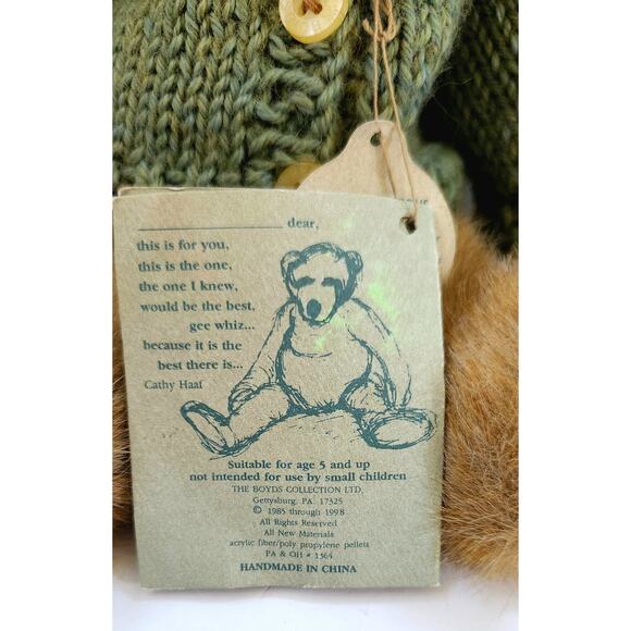 1985 Boyds Bears Plush Bear Mrs. Trumbull 10” #91833 Retired 1998 w/tags - Picture 7 of 9